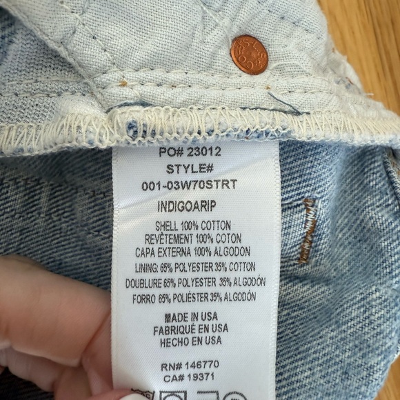 Re/Done + Levi’s | Indigo A Rip | Light Blue Straight Leg Jeans - Picture 5 of 6